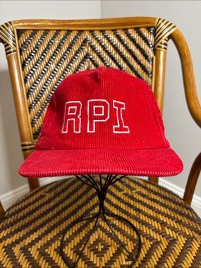 Vtg RPI Rensselaer Polytechnic Institute Youngan Corduroy Snapback Hat